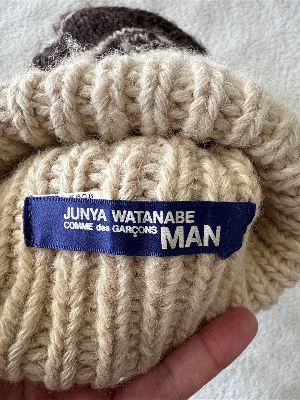 Junya Watanabe Comme des Garçons Knit Beanie Wool Nordic Pom Hat Luxury Chic - Picture 7 of 11